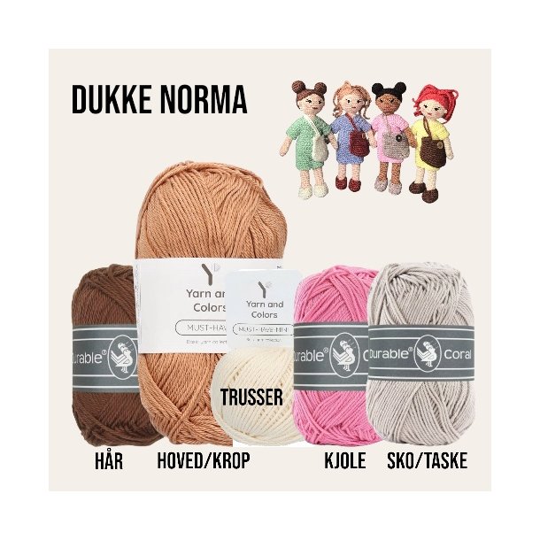 Hklekit til Dukke Norma, Fawn/Coffee, kjole: Fresia