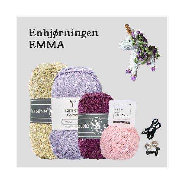 Hklekit til Enhjrningen Emma - CLOUD (med glimmergarn)