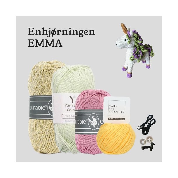 Hklekit til Enhjrningen Emma - DEW (med glimmergarn)