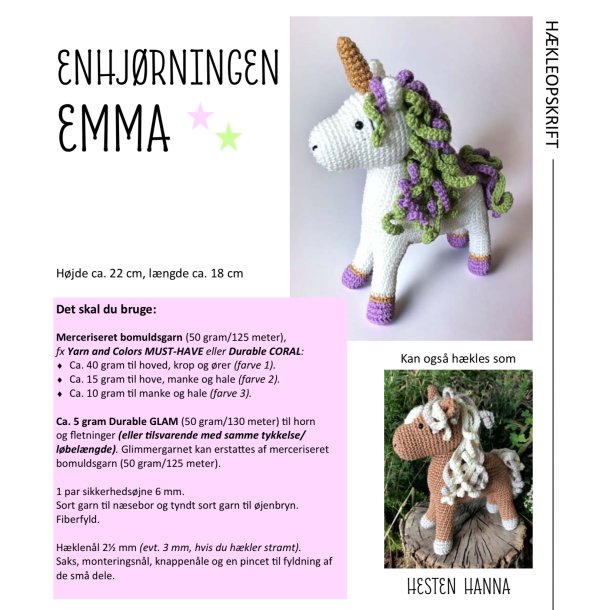 Hkleopskrift ENHJRNINGEN EMMA (downloades fra ordrebekrftelsen)