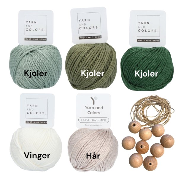 Hklekit Lille Stella (9 stk.), grnne nuancer/lyst hr