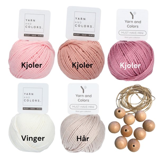 Hklekit Lille Stella (9 stk.), rosa nuancer/lyst hr