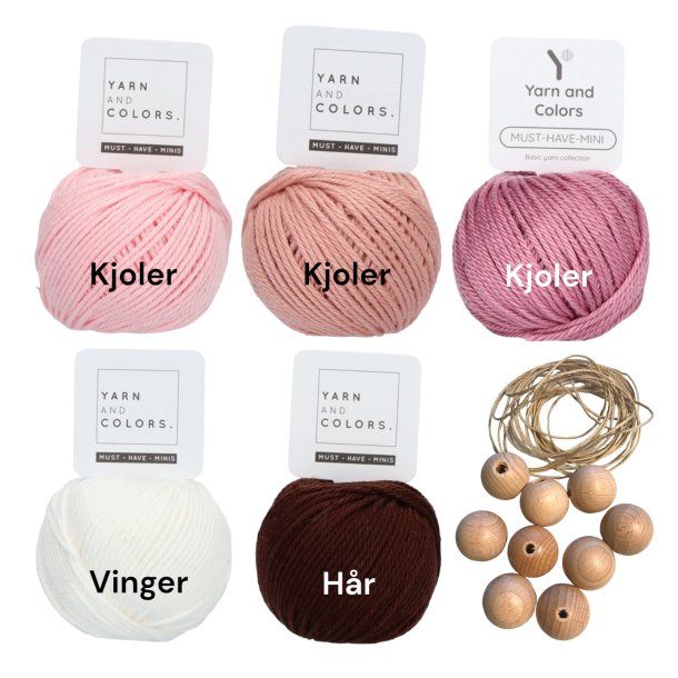 Hklekit Lille Stella (9 stk.), rosa nuancer/mrkt hr