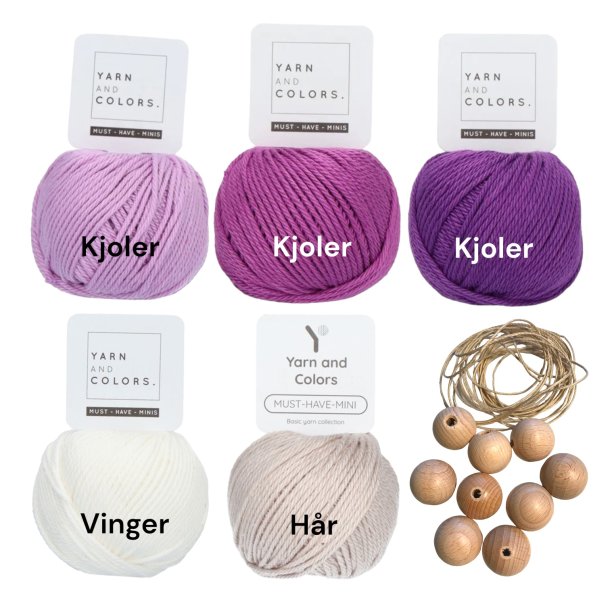 Hklekit Lille Stella (9 stk.), violette nuancer/lyst hr