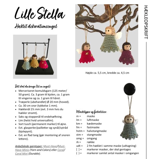 Hkleopskrift LILLE STELLA (downloades fra ordrebekrftelsen)