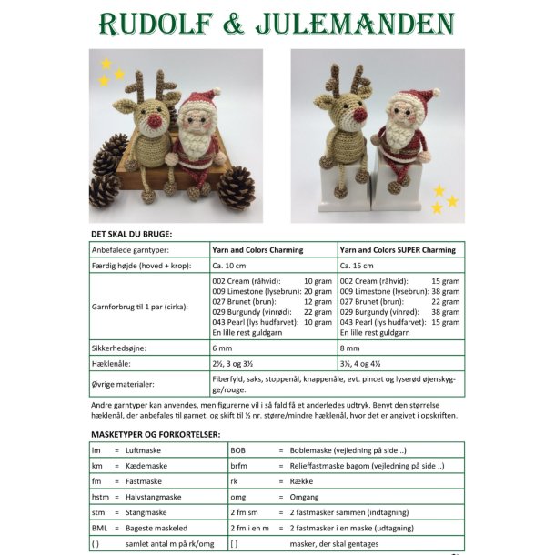 Hkleopskrift RUDOLF &amp; JULEMANDEN (downloades fra ordrebekrftelsen)