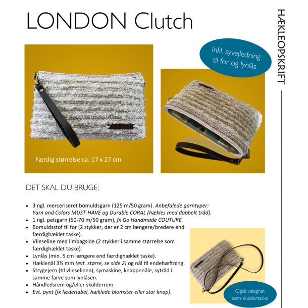 Hkleopskrift LONDON clutch 