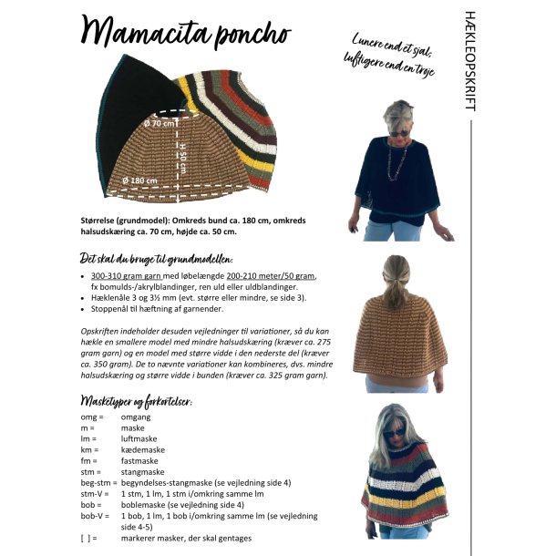 Hkleopskrift MAMACITA poncho (downloades fra ordrebekrftelsen)