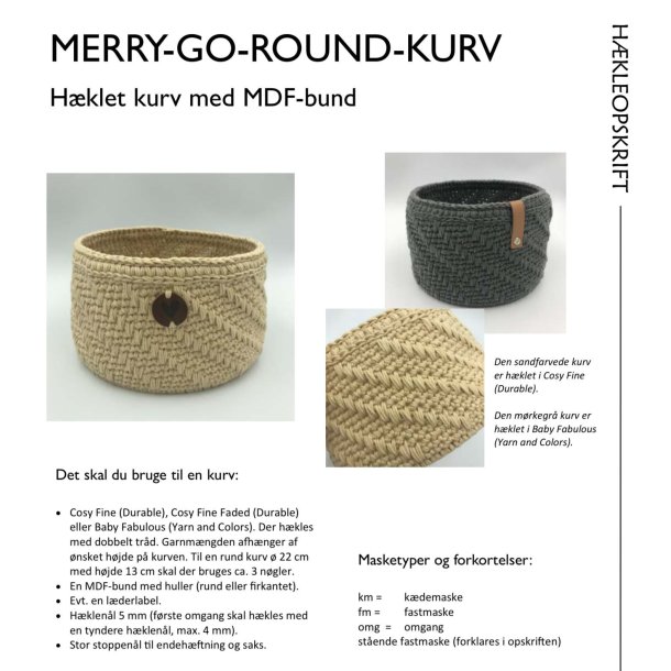 Hkleopskrift MERRY-GO-ROUND KURV (downloades fra ordrebekrftelsen)