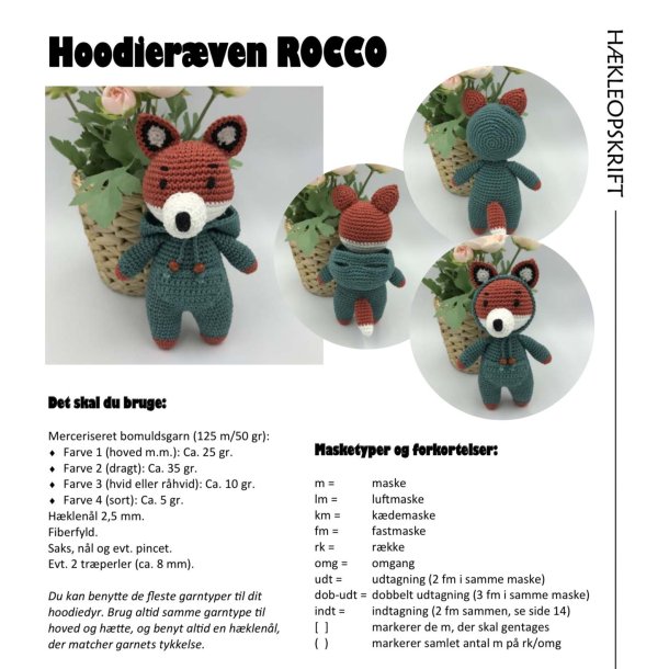 Hkleopskrift HOODIERVEN ROCCO (downloades fra ordrebekrftelsen)