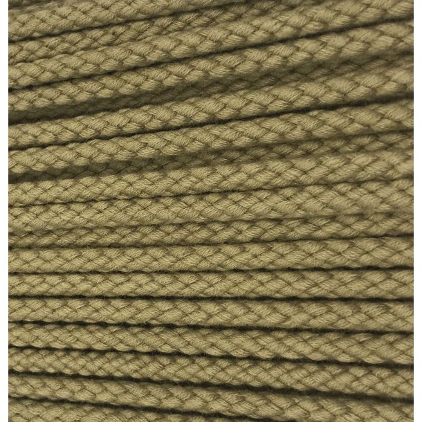 Flettet snor, 5 mm, KHAKI (1 enhed = 25 cm)