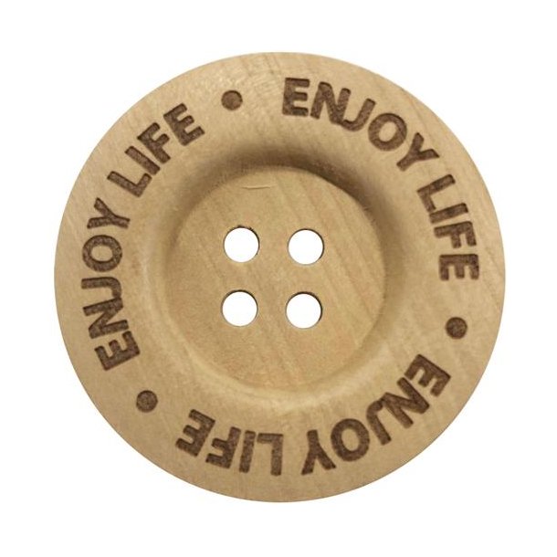 Store trknapper 'Enjoy life', 2 stk., 40 mm