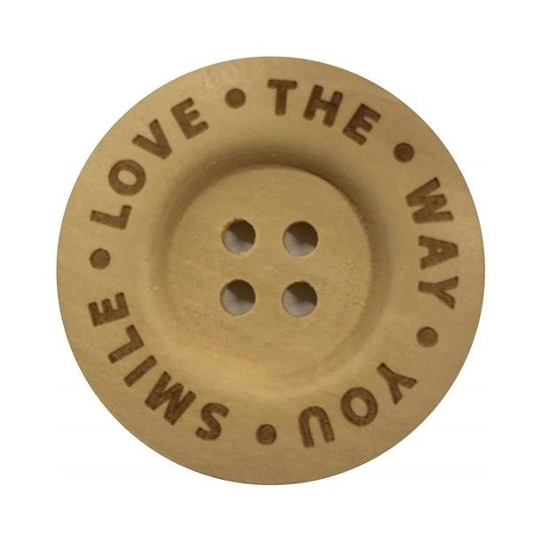 Store trknapper 'Love the way you smile', 2 stk., 40 mm